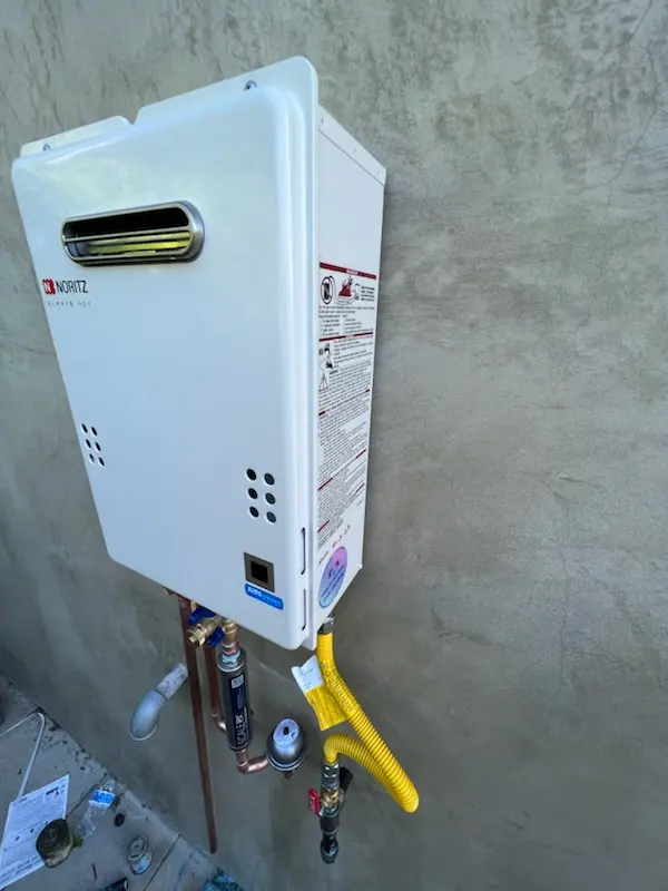 Tankless water heater installation for Center Pointe homes
